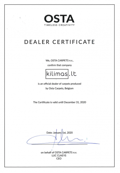 Dealer Sertificate Ostа 1