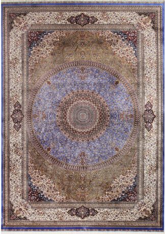Kilimas Qum 2025D Blue-Cream 1