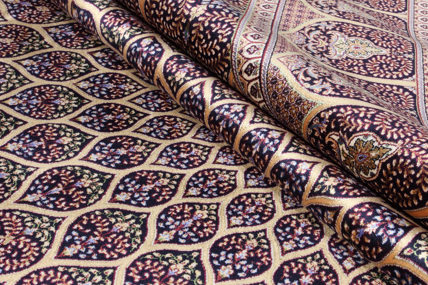 Kilimas Qum 2142Y Navy-Yellow 3